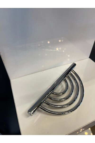 Taşkın Aksesuar Mâner metalic jumătate liliac 96 mm cromat pentru ușă dulapului, sertar modern, unitate TV, mobilier, noptieră, comodă, argintiu