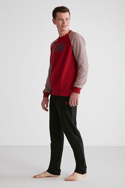U.S. Polo Assn. ΒΑΣΗ. POLO ASSN. 18712 Σετ ανδρικές πιτζάμες με στρογγυλή λαιμόκοψη