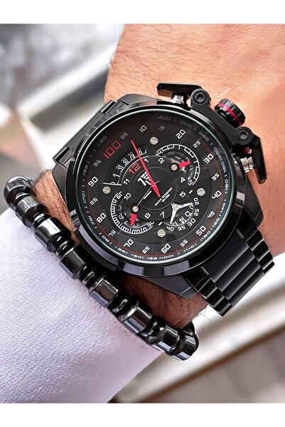 T5 Saat T5 Marka Siyah Renk İç Aksamları Aktif 2 Yıl Garantili Erkek Kol Saati - Bileklik Hediyeli