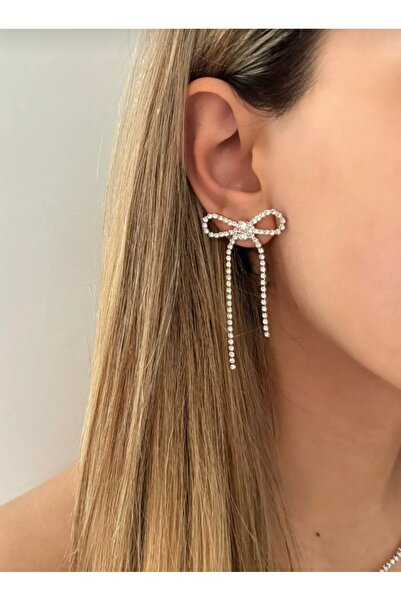 zeynep Z&D ACCESSORY Zirkon Taşlı Viral Fiyonk Pinterest Küpe