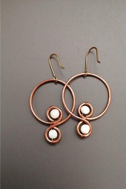 DSR Sedefli Bakır Küpe