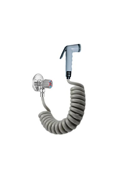 PLASYAY Spiral Switch Head Bidet Matic 3/8 Connection New 3 Meters for Bidet Faucets Gray