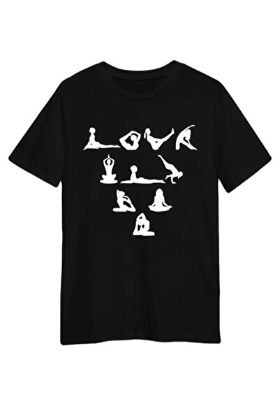 PERISENSE تيشيرت مطبوع بتصميم يوجا للرجال والنساء للجنسين