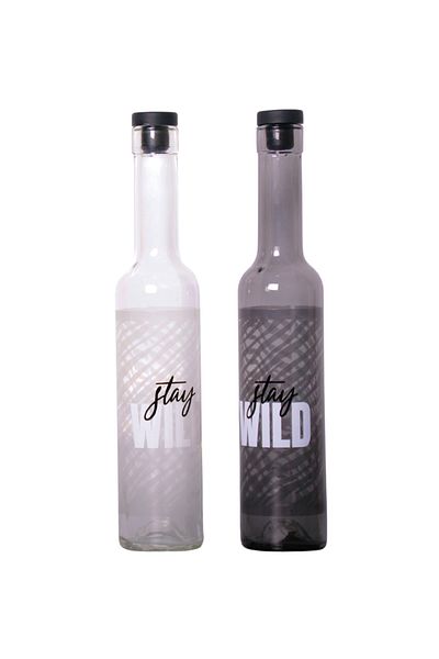 Renga Stay Wild Black White Set of 2 Oil Pot-Lemon Bowl-Circle