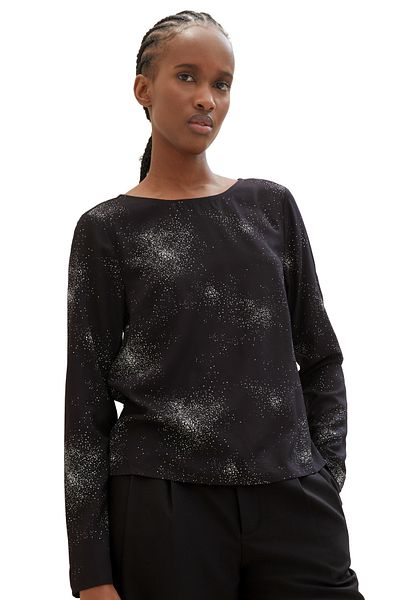 Tom Tailor Denim Damen/Mädchen Erwachsener schwarzer Glitzerdruck