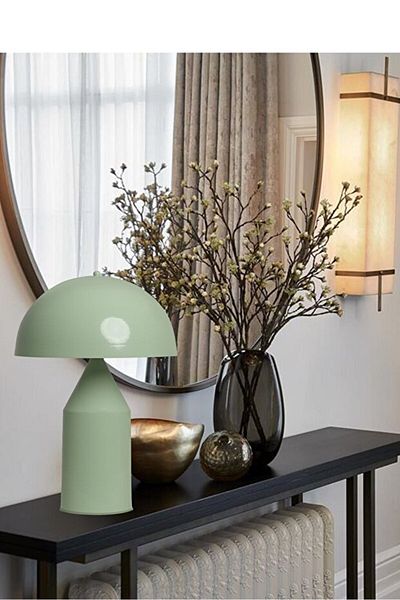 Bamyum Lipeo Tischlampe Minzgrün 30cm, Pilzlampe Metalllampe