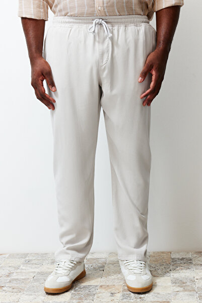 Trendyol Collection Plus Size Comfortable Tencel Trousers - Regular Fit, Elastic Waist Tmnss24Ar00001