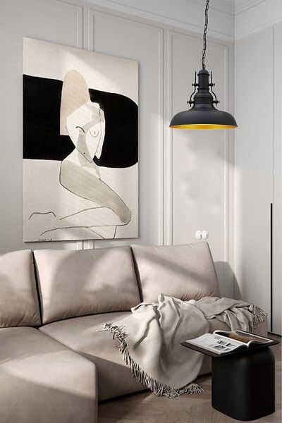 Bamyum Nota Pendelleuchte, E27 Fassung, 31 cm Hängelampe, Schwarz Lampe
