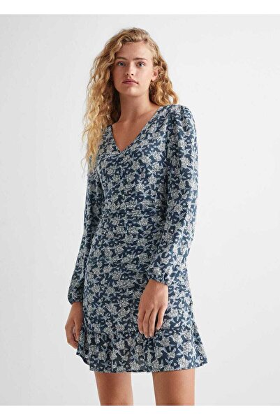 Mango Teen Büzgü detaylı çiçekli elbise