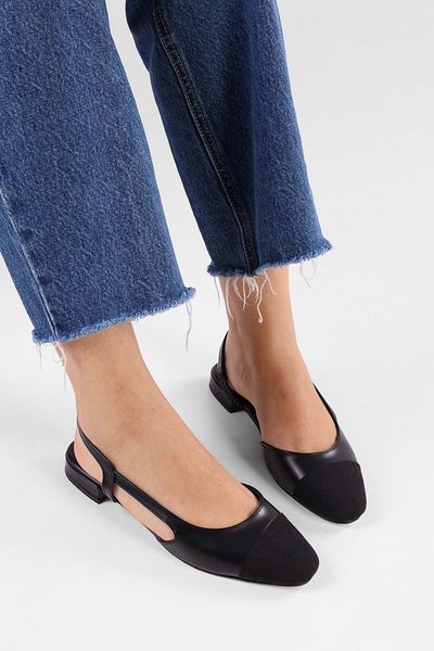 Shoeberry Sefre Black Skin Casual Ballerinas für Damen
