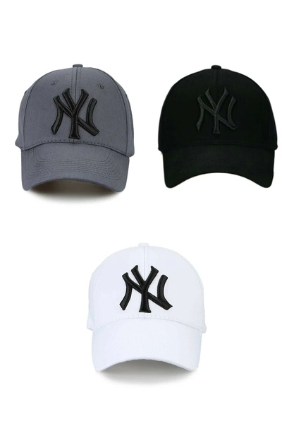 MinaCarin Ny New York 3'lü Unisex Set Şapka Siyah