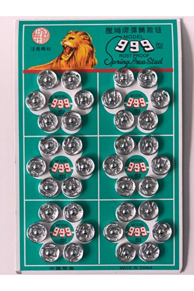 SSS Çıtçıt Düğme no 1 gümüş renk 36 adet (10mm)