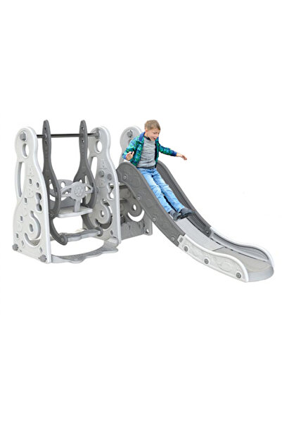 OSERSHOP Beyaz (Harf) Basket Potalı Salıncak ve Kaydırak Seti Çocuk Kaydırak Salıncak Seti