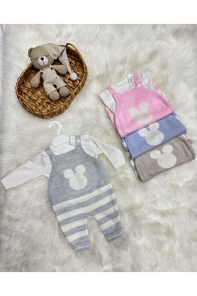 Home Littleland Combed Cotton - Badili Mikili Knitwear Slopet Jumpsuit (with Booties Gift)