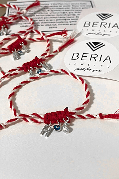 goldberia Marteniçka - Martenitsa Gerçek Gümüş Nazar ve Harf Sallantılı Dilek...