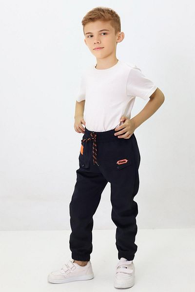 CANBİX Boy's Embroidered Capped Velvet Trousers