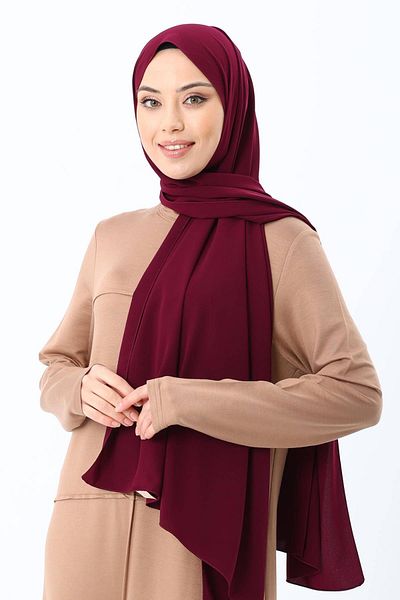 ASİLNUR Medina Silk Shawl Plum