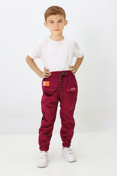 CANBİX Boy's Caped Embroidered Velvet Trousers