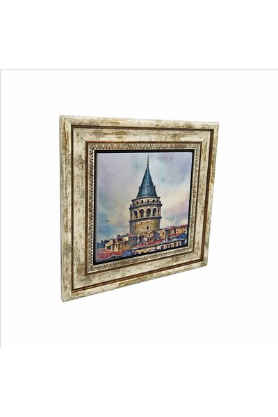 Sadrazam Galata Tower Printed Natural Stone Painting 25X25 Krt-20