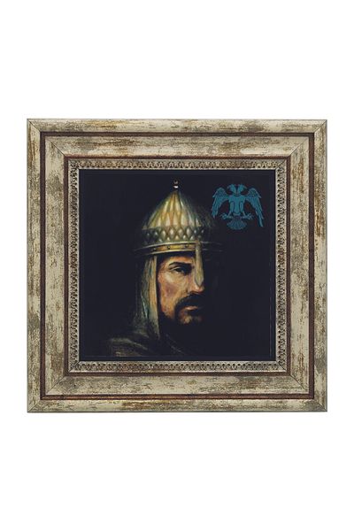 Sadrazam Sultan Alparslan Pictură cu piatră naturală imprimată 25x25 Krt-149
