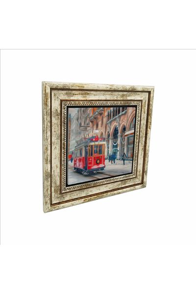 Sadrazam Pictură Nostalgică Tramvai Imprimată Piatră Naturală 25x25 Krt-46