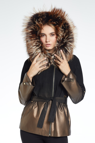 Bellucci 7060 BAKIR SÜET DEGRADE GEÇİŞLİ KADIN CEKET