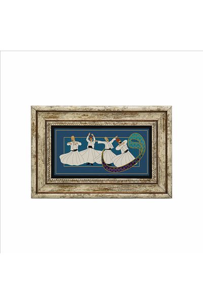 Sadrazam Whirling Dervishes Printed Natural Stone Painting 20X30 Drt-29