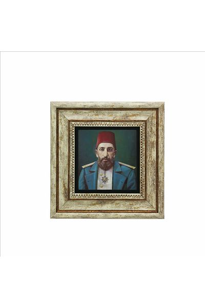 Sadrazam 2. Pictură cu piatră naturală imprimată Abdulhamid 20x20 Krt-96