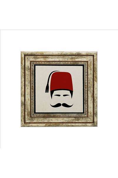 Sadrazam Pictură cu piatră naturală imprimată cu icoane otomane pentru bărbați 25x25 Krt-109