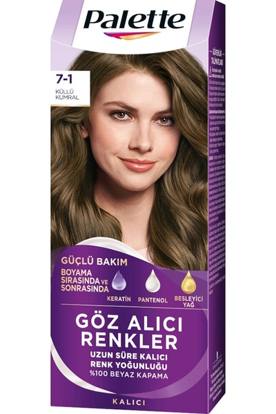 Palette Saç Boyası Göz Alıcı Renk 7-1 Küllü Kumral