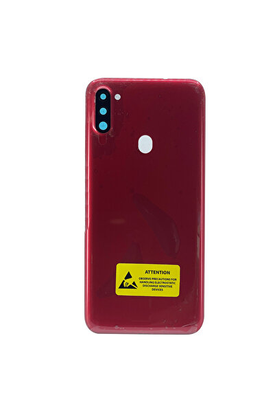 Samsung Teknonet Samsung Galaxy A11 Uyumlu Kamera Camlı Batarya Kapağı - Kırmızı