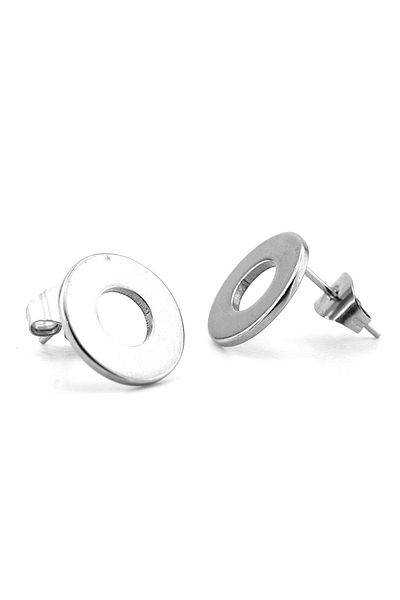 Solfera Hoop Geometric Bagel Stainless Steel Women's Men's Stud Earring ER086
