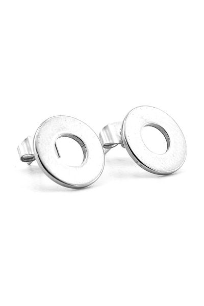 Solfera Hoop Geometric Bagel Stainless Steel Women's Men's Stud Earring ER086