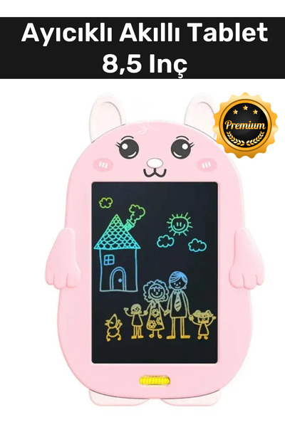 Carlburn Premium Lcd Ekranlı Kalemli Dijital Çizim Yazı Tahtası Boyama Resim Ayıcıklı Akıllı Tablet 8,5 Inç