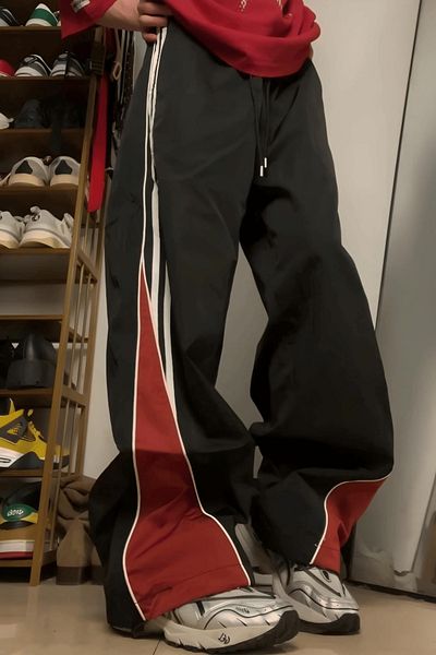 Favorim50ton Unisaex Claret Red Detailed Parachute Tracksuit