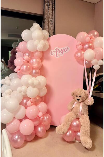 dekormatik KIZ BEBEK PEMBE BEYAZ DOĞUM GÜNÜ KONSEPTİ