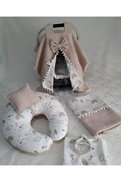 Wenaris ÇİFT TARAFLI Puset örtüsü , puset minderi ,emzirme yastığı, emzirme ö...