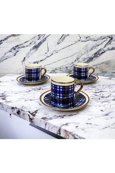 GÖNÜL PORCELAIN 6-PIECE COFFEE SET