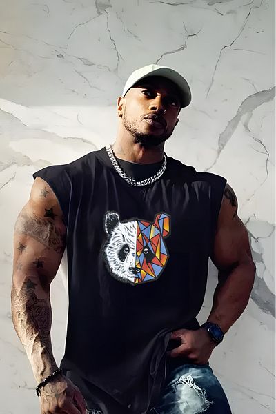 AY MONTANA large size panda printed T-shirt