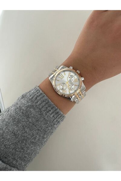 Spectrum Altın ve Gümüş Renkli Mkors Model Kadın Kol Saati