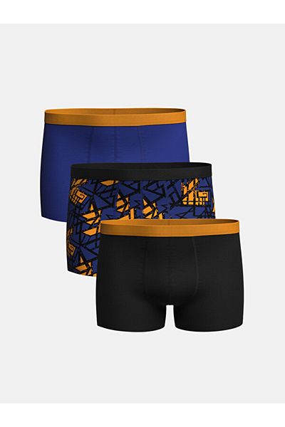 LC Waikiki Flexible Cotton 3-Piece Men's Boxer Set - Standard Mold