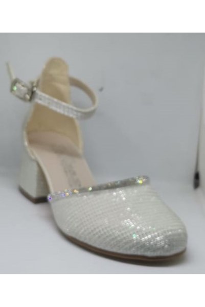 MİNİ WOMEN Children's Stoned Closed Front and Back Side Open Heeled Evening D...