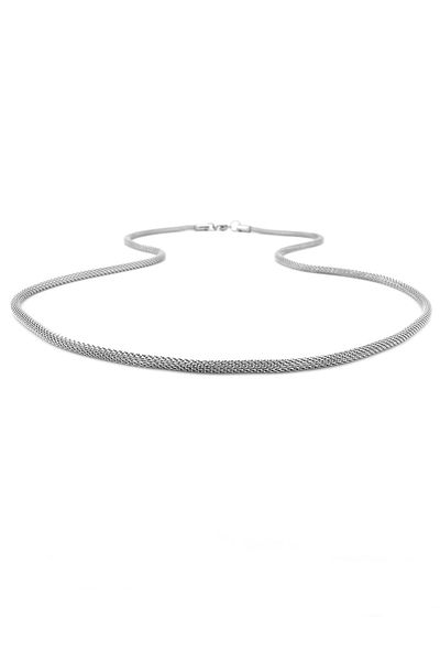 Solfera Straw Weave 3 mm Thickness Stainless Steel Men's Chain Necklace Q0842