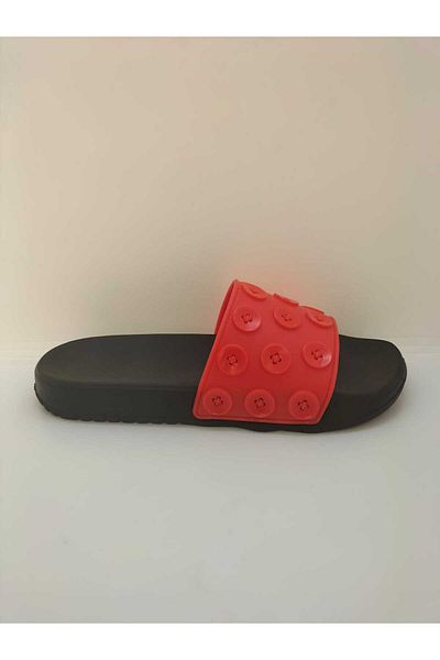 GEZER Anatomical Sole Button Detailed Soft Plastic Extra Light Women's Pool Sea Beach Home and Street Slippers