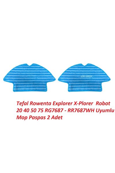 Supurgeavm Tefal Rowenta Explorer X-plorer Robot - Compatible Mop Mop 20/40/50/75 Rg7687-rr7687wh 2 Pieces