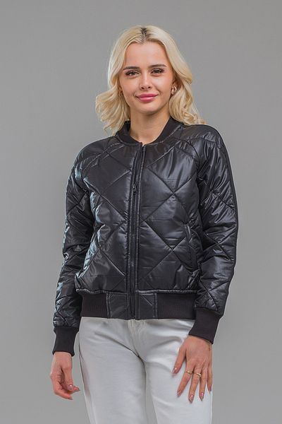 Bold & Young Jachetă de bombardier cu fermoar, combinată din țesătură din oțel, cu buzunar plat matlasat în față, neagră