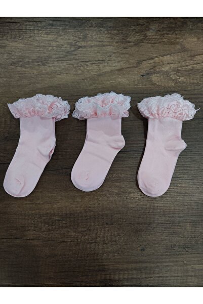 ercey's Girl's 3 Pairs of Accessories Lace Socks Cotton