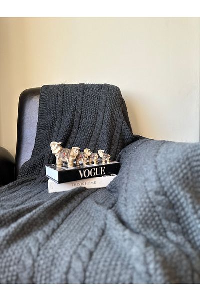 Sheilar Hairy Brass Knitted TV Blanket Sofa Shawl