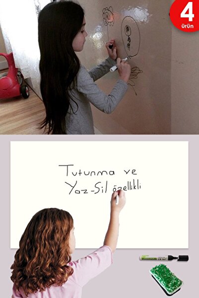 Tutunabilir Kağıt 60x100 Cm 2 Adet Beyaz Ve 2 Adet Şeffaf Yazı Tahtası Akıllı...