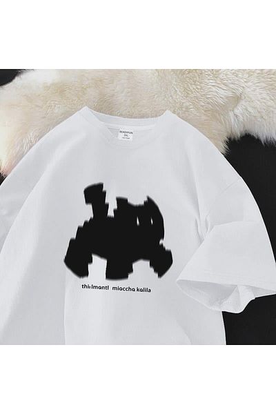 Gofeel Y2k Cat Text Printed Oversize Unisex T-shirt